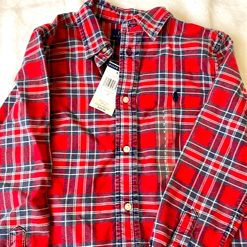 Plaid button down shirt